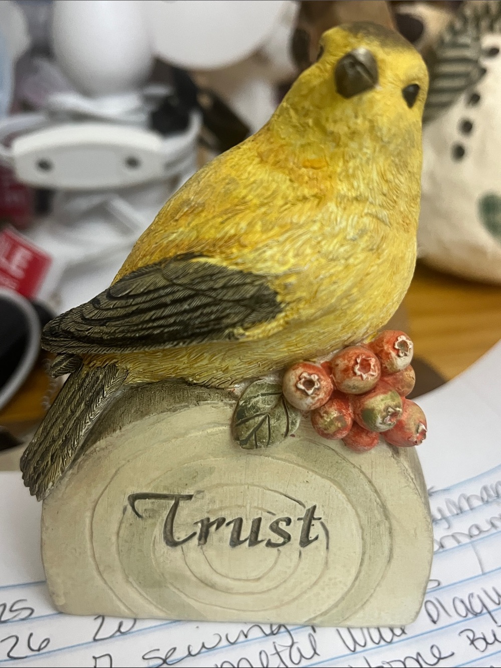 Yellow Bird Figurine Décor - Trust Accent 4 1/2” Tall Great addition 738